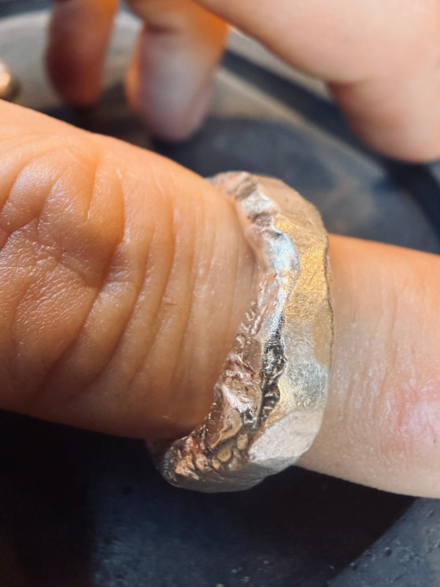 Rugged Charcoal Cast Ring