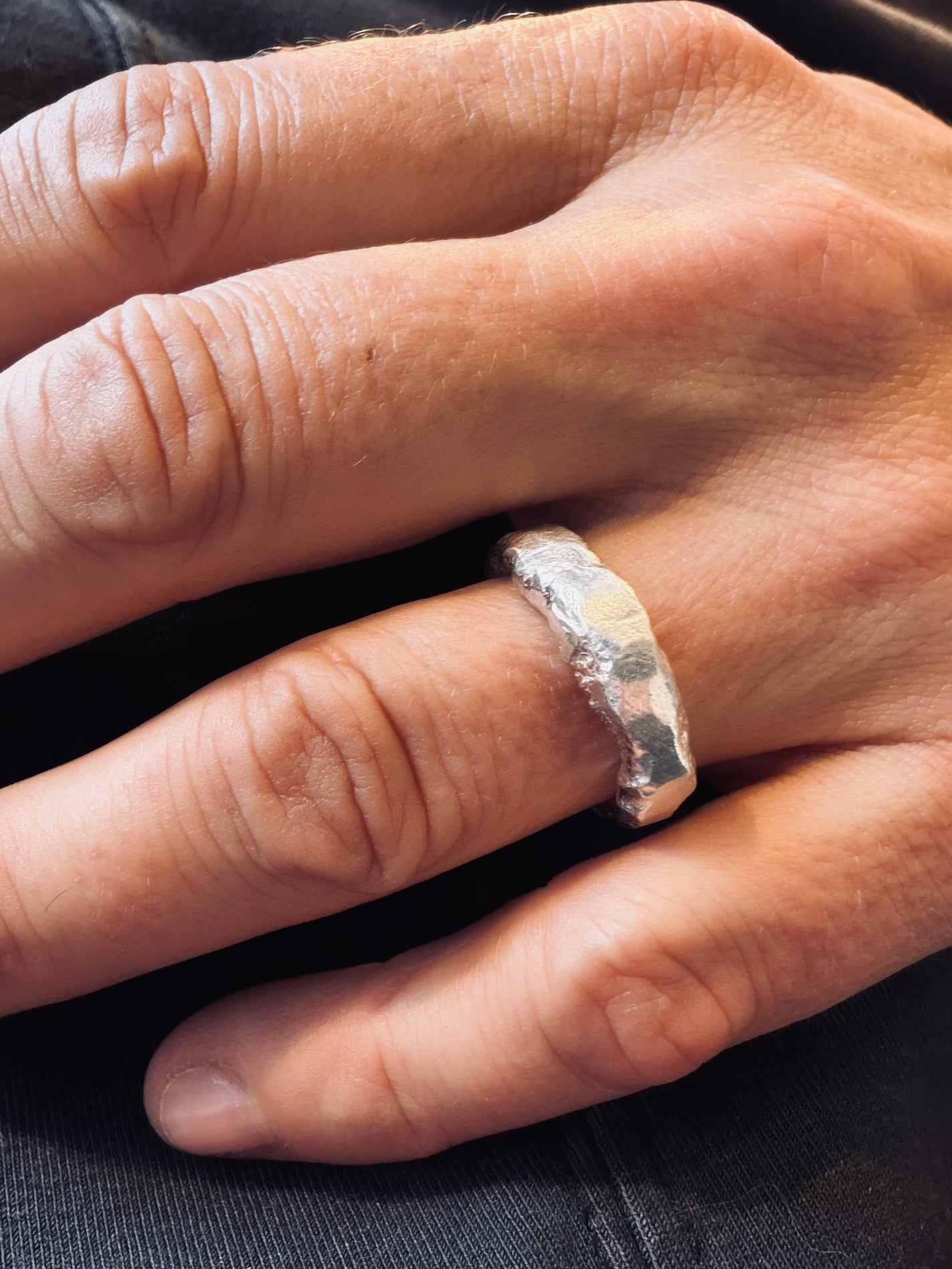 Rugged Charcoal Cast Ring
