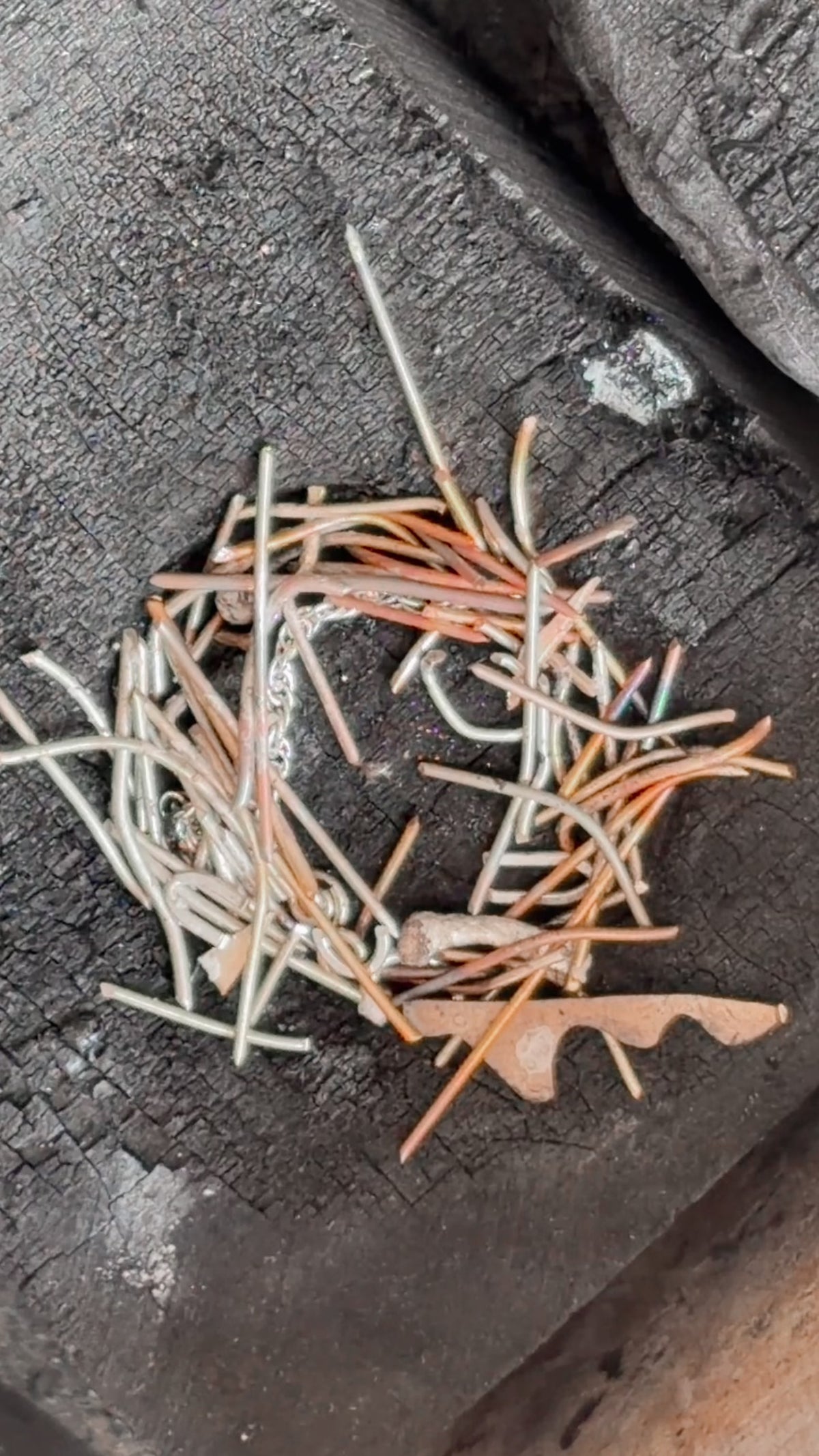 Video of charcoal cast technique using silver off cuts.